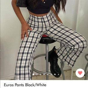 Princess Polly Euros Pants (Black/White)